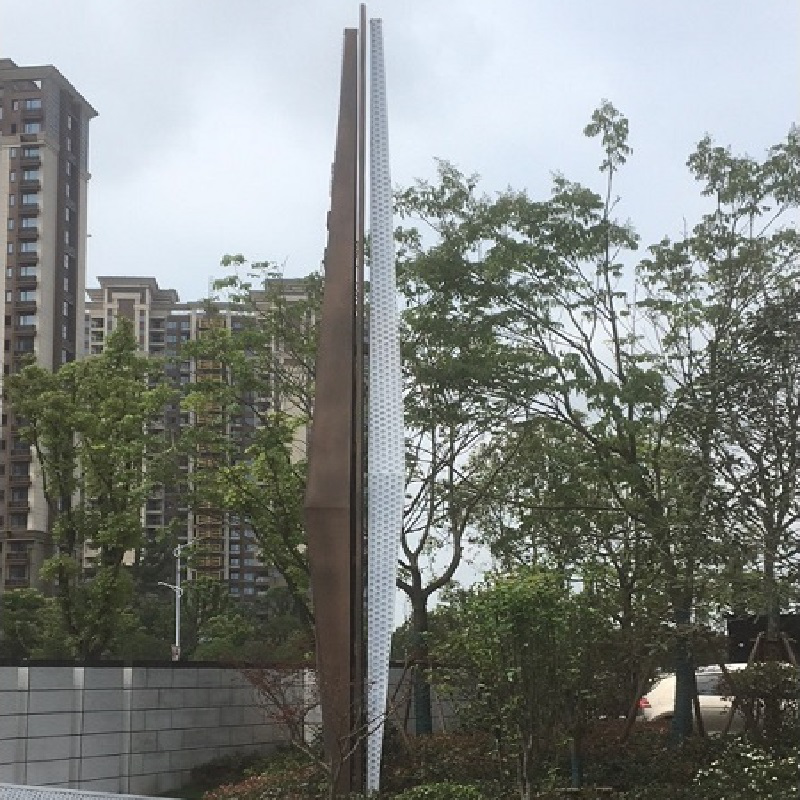 園林景觀(guān)拉絲不銹鋼雕塑工廠(chǎng)定制不銹鋼精神堡壘雕塑